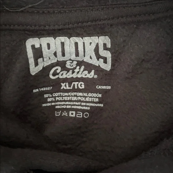 Crooks & Castles Black Hoodie with Red Floral Accent - Picture 4 of 7